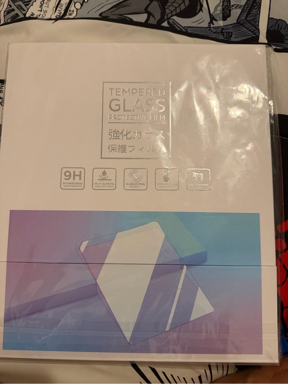 Tempered Glass Screen Protector - White Packaging with Gradient Accent